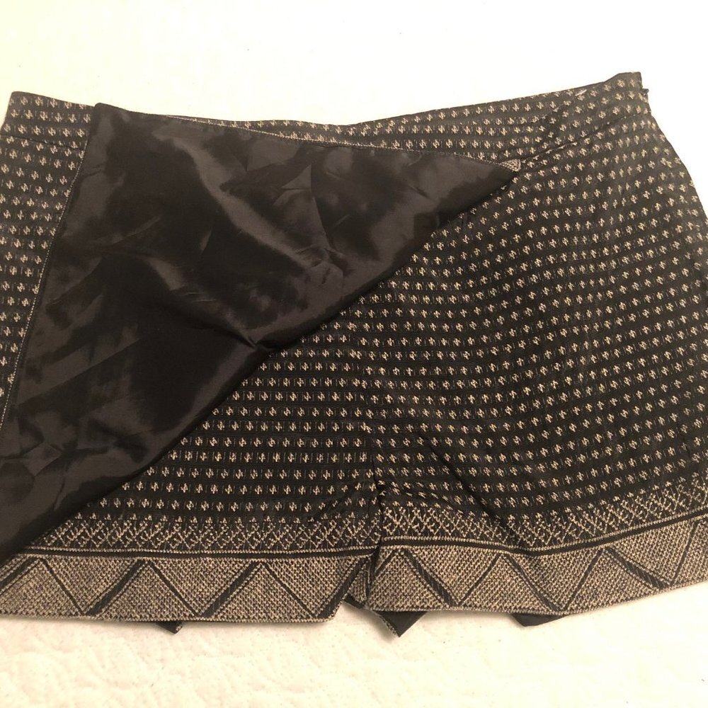 Gaia BCBGMaxAzria Black/Gold geometric Skirt Combo Size Large Women - Picture 2 of 8